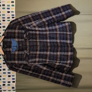 Plaid zipper front and pockets